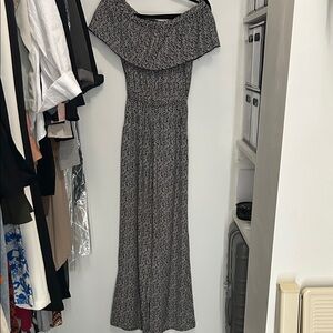 Elegant Black and White Off-Shoulder Jumpsuit